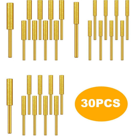 Set aus 30 diamantbeschichteten, hochharten, titanbeschichteten Kettensägenbohrern für Winkelschleifer und elektrische Kettensägen, geeignet für die Schmuckherstellung und das Schneiden von Steinen, 5