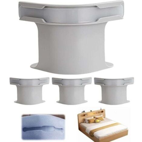 Set aus 4 Matratzenauflagen mit Verriegelungsbändern, rutschfesten Clips und robuster Konstruktion, abnehmbar für alle Bettgrößen (weiß).