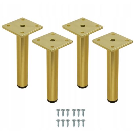 Set aus 4 Möbelfüßen - Vergoldet - Rundes Metall - Industriedesign - Bodenschutz