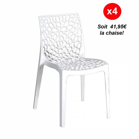 Set aus 4 Stapelstühlen TELA / Weiß/ B50xT54xH81 cm