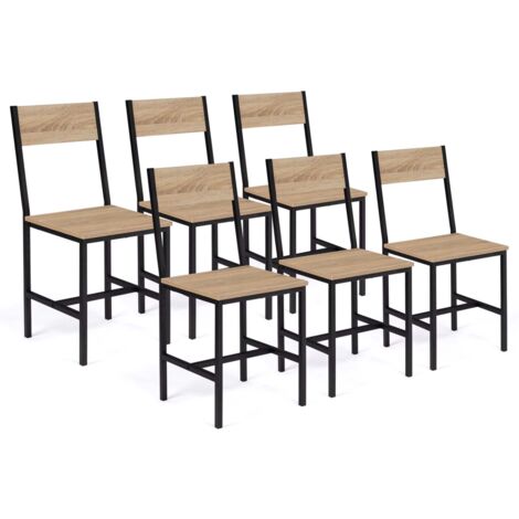 Set aus 6 Küchenstühlen DETROIT Industriedesign