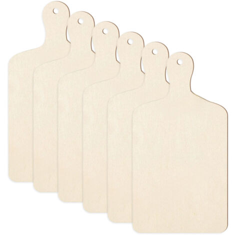 Set aus 6 rechteckigen Schneidebrettern aus Sperrholz mit Griffen, 23 x 14 cm – ideal für Sublimation, kreative Bastelarbeiten, Weihnachten, Erntedankfest und Küchen Dekoration