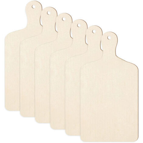 Set aus 6 rechteckigen Schneidebrettern aus Sperrholz mit Griffen, 23 x 14 cm – ideal für Sublimation, kreative Bastelarbeiten, Weihnachten, Erntedankfest und Küchen Dekoration