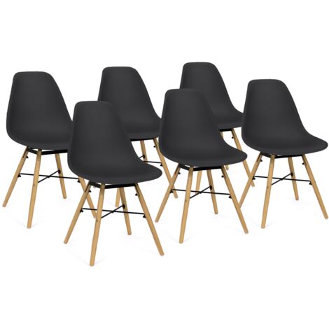 Set aus 6 schwarzen SANDRA Esszimmerstühlen
