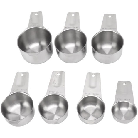 Set aus 7 stapelbaren Messbechern aus Edelstahl, multifunktionale Küchenutensilien