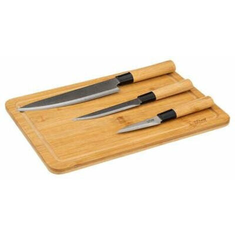 Set aus BAMBUSBRETT und 3 MESSER in verschiedenen Größen