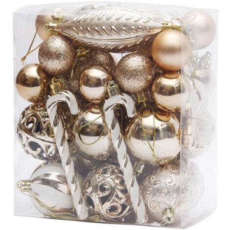 Set aus bruchsicheren, transparenten, dekorativen Weihnachtskugeln aus Kunststoff für Weihnachtsbaumschmuck und Hochzeitsfeiern
