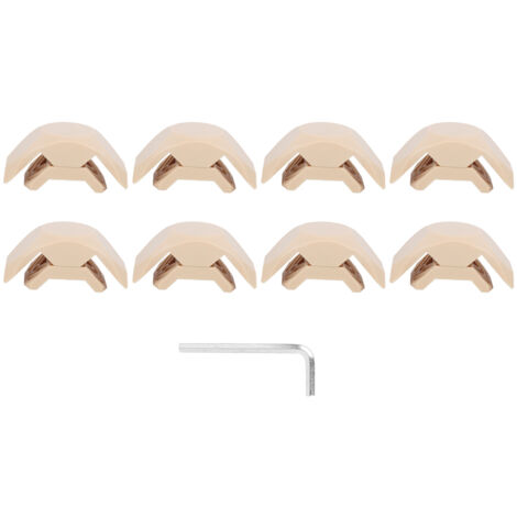 Set aus Eckverbindern aus Holz für den Selbstbau von Möbeln und Platten.