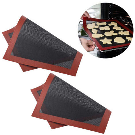 Set aus zwei antihaftbeschichteten Backmatten aus Fiberglas, Ofenmatten, Kuchenmatten, Silikon-Backmatten, Küchenutensilien