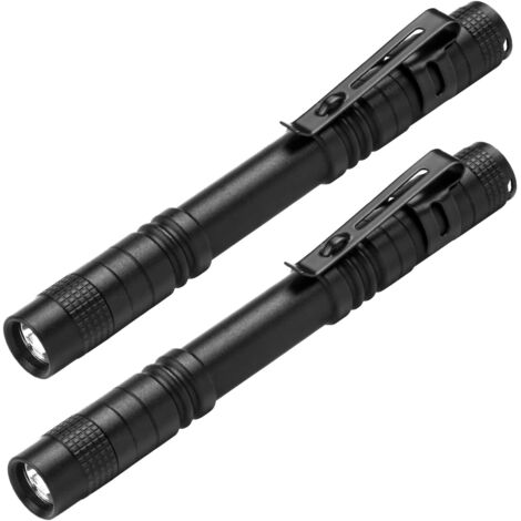 Set aus zwei Mini-LED-Taschenlampen, 200 Lumen, wasserdichte Stiftlampen für Camping, Wandern und den praktischen Gebrauch zu Hause