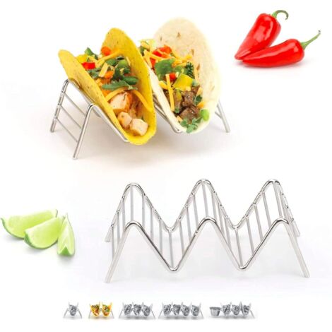 Set aus zwei stapelbaren Edelstahlgestellen für Tortillas und Fladenbrote, für zwei oder drei Stück, für Restaurants