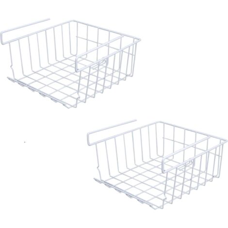 Set aus zwei stapelbaren Metall-Hängekörben für Küche, Büro und Badezimmer platzsparende Aufbewahrung für Speisekammer und Kleiderschrank