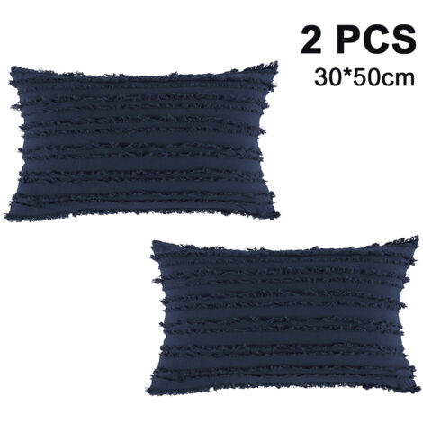Set aus zwei ultraweichen Dekokissenbezügen mit Quasten, geeignet für Sofas, Schlafzimmer und Wohnzimmer.