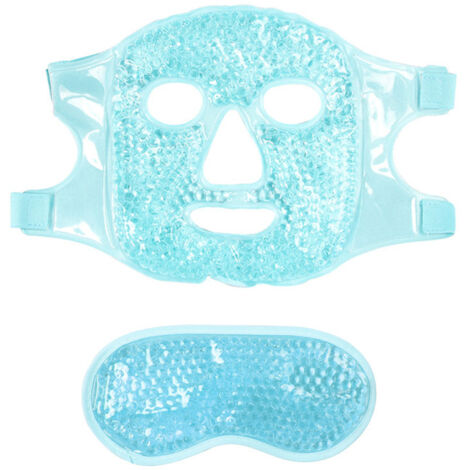 Set aus zwei warmen und kalten Gel-Augen- und Gesichtsmasken gegen Schwellungen und Augenringe, zur Nachbehandlung nach Laserbehandlungen, parfümfrei