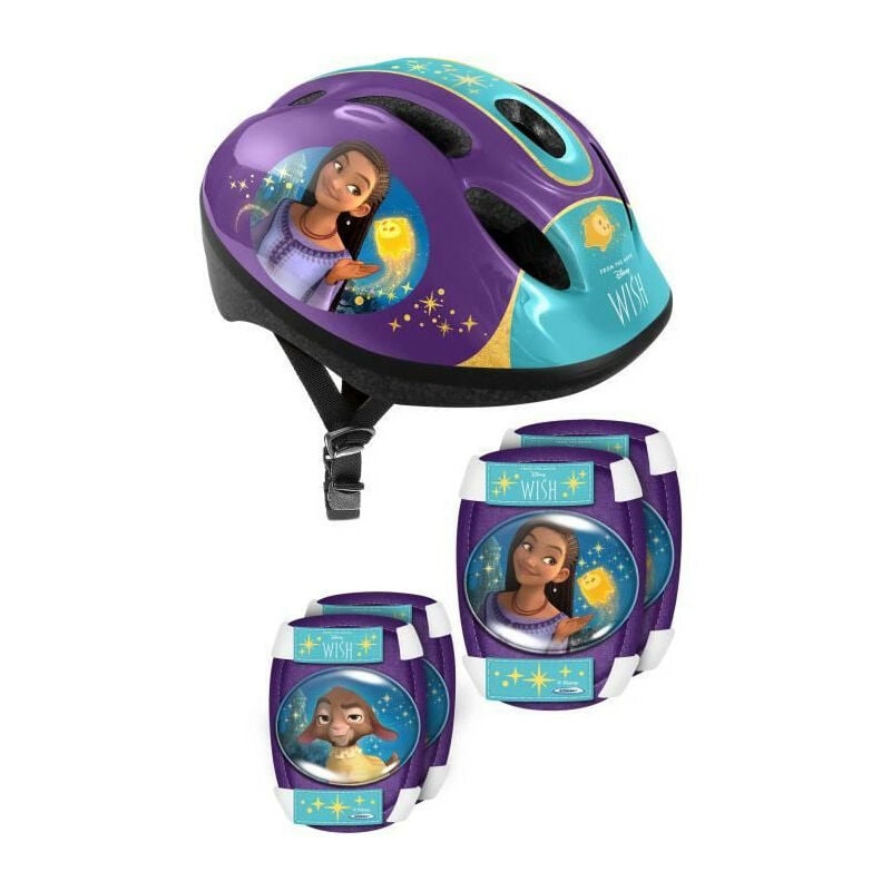 Set avec Casque et protections avec coudieres et genouilleres Disney wish
