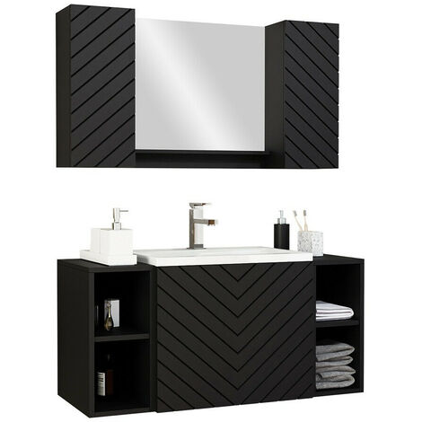 Set bagno Comfivo E105 (Nero + Grafite) - Mobili da bagno