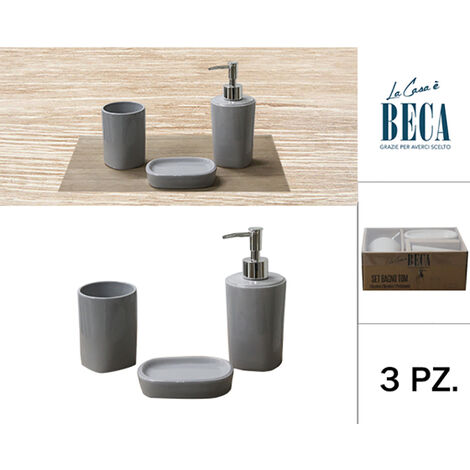 Set accessori bagno stile moderno 8 pezzi in ottone cromato ceramica free