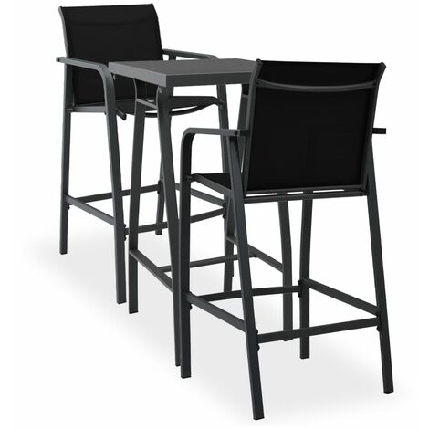 Set Bar da Giardino 3 pz Nero vidaXL