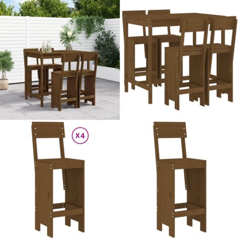 Set Bar da Giardino 5 pz ambra in Legno Massello di Pino - Bar da giardino - Tavolo da giardino
