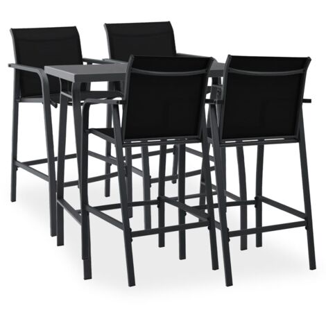 Set Bar da Giardino 5 pz Nero vidaXL
