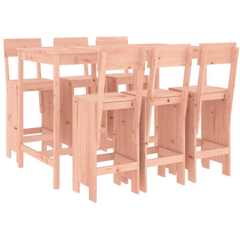 Vidaxl Set Da Bar Da Giardino 7 Pz In Legno Massello Di Douglas