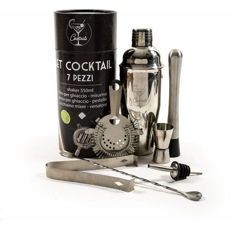 Set bartender 7 pezzi Shaker per cocktail idea regalo per barman