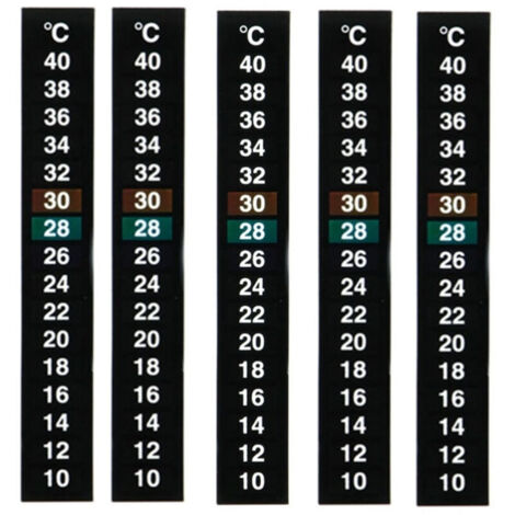 Set bestehend aus 5 Aquariumthermometern, Thermometeraufklebern, Glasbehälter und Wassertemperaturtest bei 10 und 40 Grad Celsius