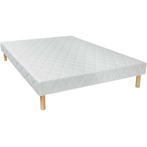 Set Bettrahmen + Latexmatratze - 5 Zonen - 140 x 190 cm - Weiß - PANACEA von DREAMEA - Weiß