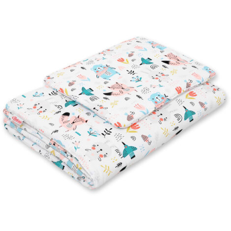 Set biancheria da letto per neonati con imbottitura, 2 pezzi, 75x100cm NEONATO - orsetti blu