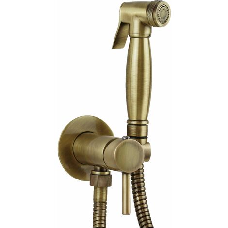 Set bidet con miscelatore e doccia in ottone finitura bronzo Pollini Acqua Desing D09181203OA  Bronzo