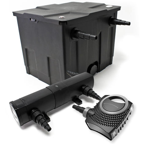 Set: Bio filtro para estanque 12.000 l Super ECO 80 W Bomba 36 W UVC clarificador