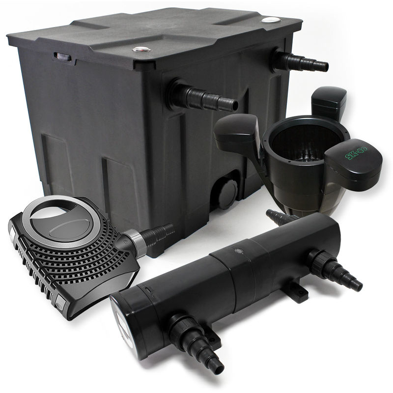 

Set: Bio filtro para estanque 12.000 l 24 W UVC Clarificador 80 W Bomba Skimmer SK de 40