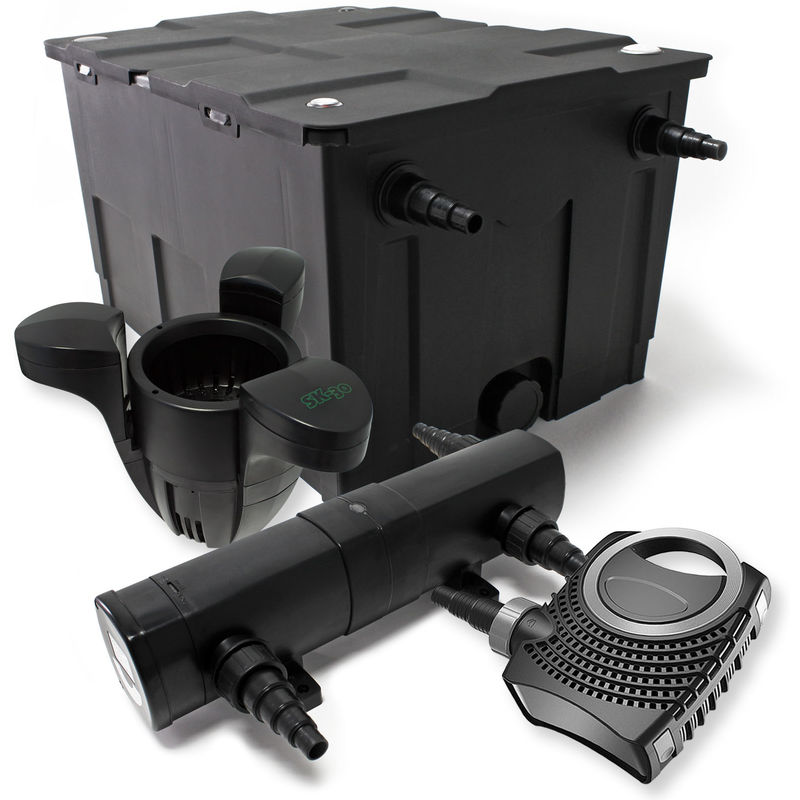 

Wiltec - Set: Bio filtro para estanque 60.000 l 18 W UVC clarificador 80 W Bomba Skimmer jardin