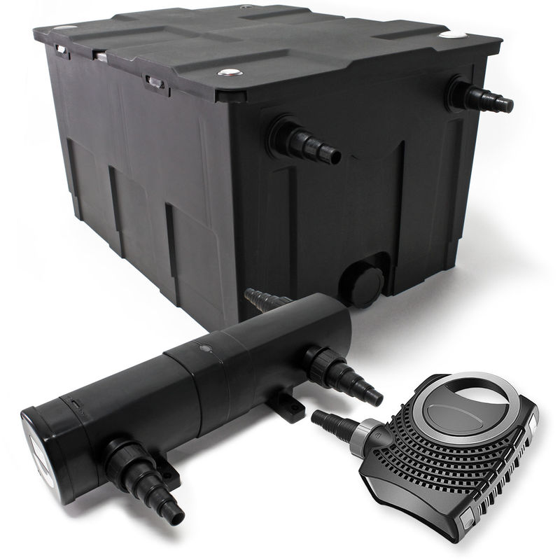 

Wiltec - Set: Bio filtro para estanque 60.000 l 24 W UVC clarificador 80 W Bomba jardin