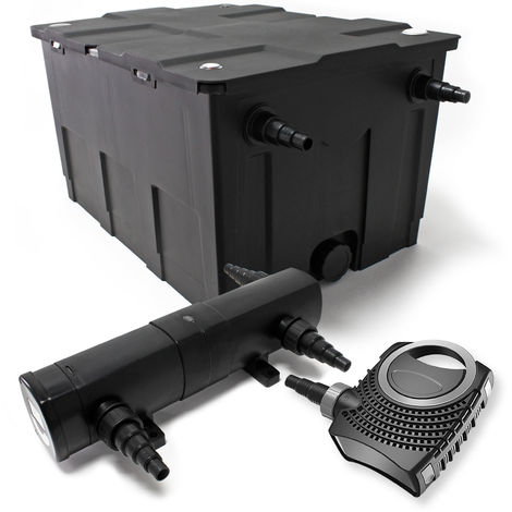 Set: Bio filtro para estanque 60.000 l 36 W UVC clarificador 80 W Bomba jardin