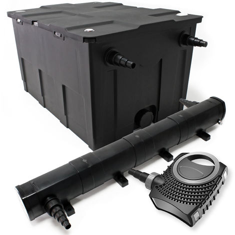 Set: Bio filtro para estanque 60.000 l 72 W UVC clarificador 80 W Bomba jardin