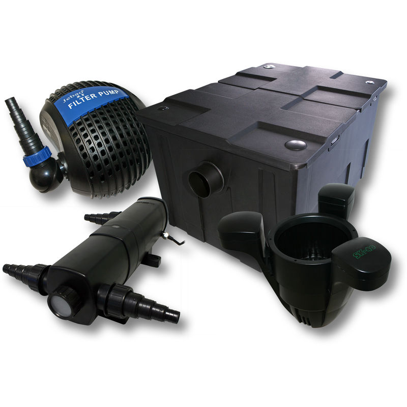 

Wiltec - Set: Bio filtro para estanque 60.000 l 72 W UVC clarificador 80 W Bomba Skimmer jardin