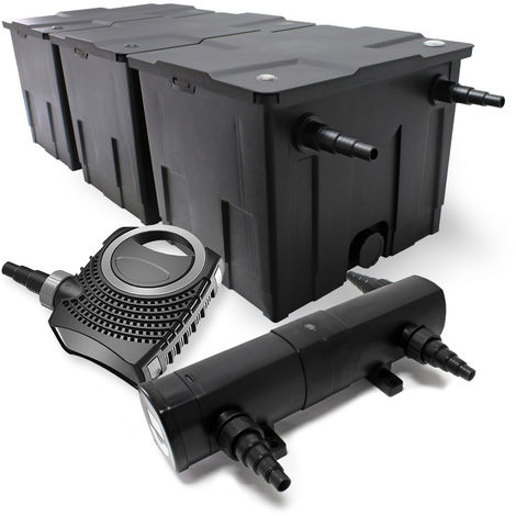 Set: Bio filtro para estanque 90000l 24 W UVC clarificador 80 W Bomba