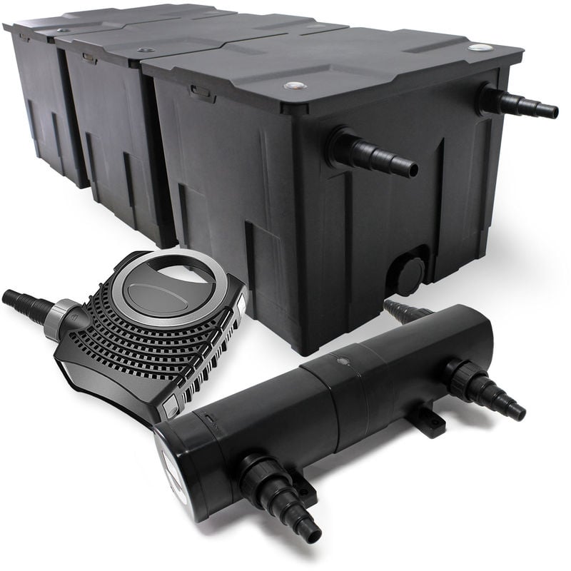 

Wiltec - Set: Bio filtro para estanque 90000l 24 W UVC clarificador 80 W Bomba