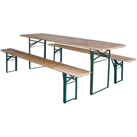 Set Birreria con tavolo e panche pieghevoli 220x70xH78cm Garden Deluxe Collection