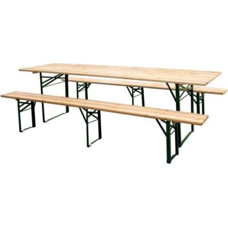 SET BIRRERIA PLUS TATA LINDA TAVOLO 220X80XH76 CM CON 2 PANCHE A 3 GAMBE (39610)