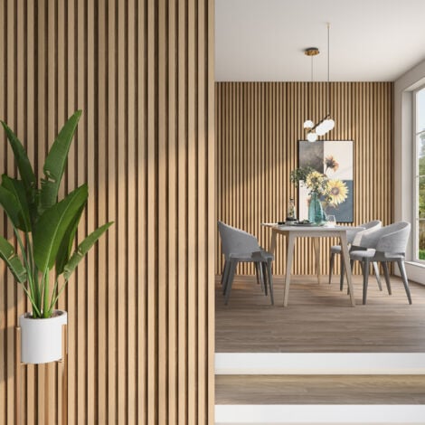 Set Borger di 5 Pannelli Murali 3D - Effetto Rovere Chiaro NEU.HOLZ