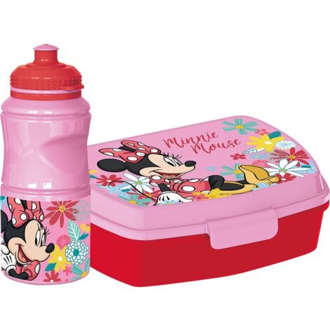 Set borraccia da 380 ml e Sandwich Box per bambini in plastica Minnie