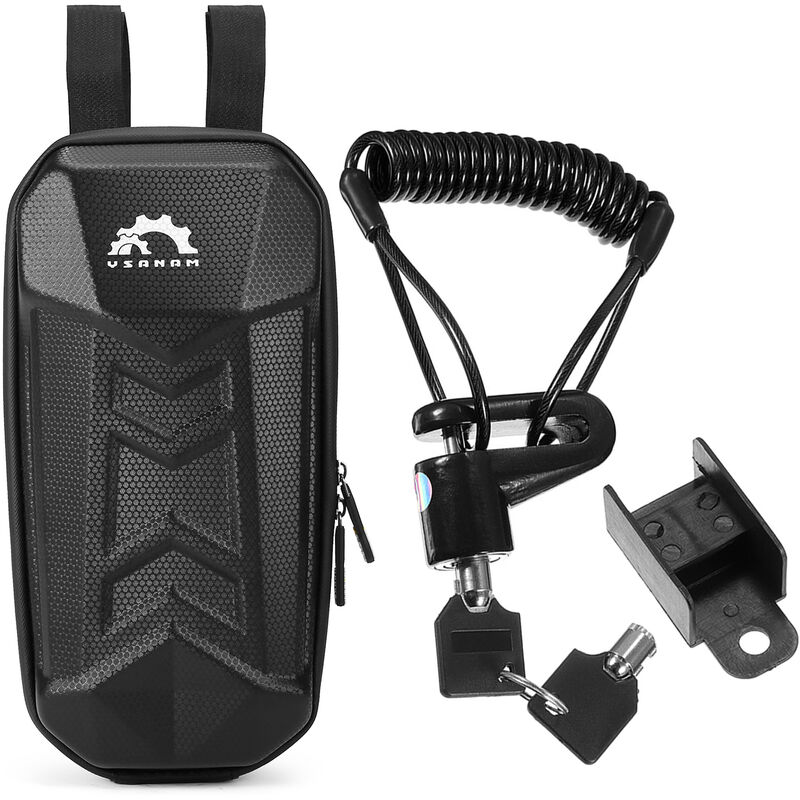 Set borsa + lucchetto per scooter elettrico, nero