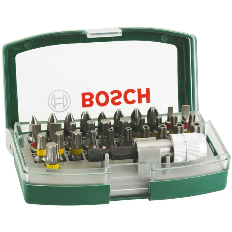 Image of Accessories Set da 32 pz. di bit avvitamento (bit ph, pz, esagonali, t, th, s, accessori trapano e cacciavite) - Bosch
