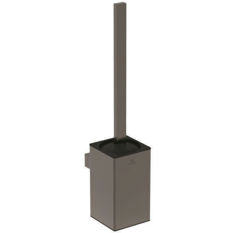 Set brosse WC CONCA carré, avec support mural magnétique gris IDEAL STANDARD