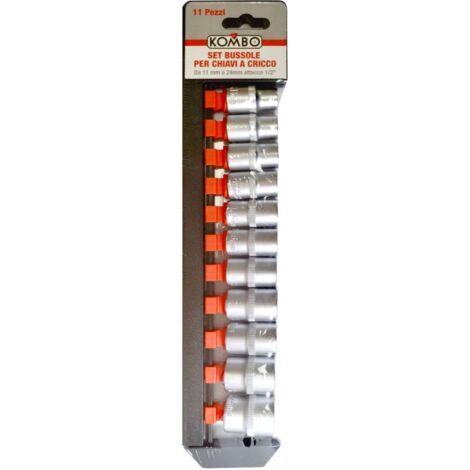Set bussole per chiavi a cricco 11 pezzi da 11mm a 24mm