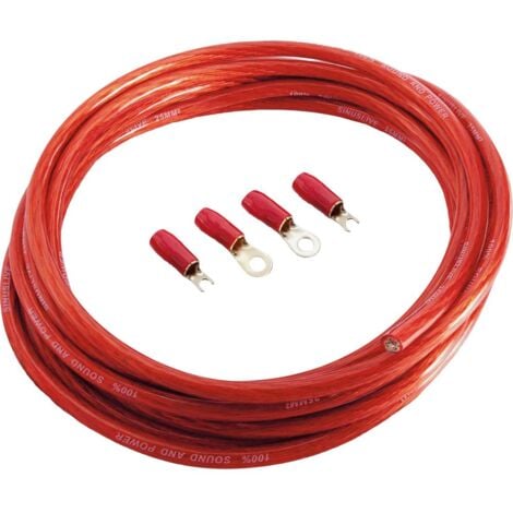 Câbles mono-conducteurs souples rouge 25mm2 pour batterie alternateur  démarreur