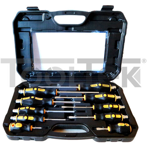 SET CACCIAVITI 10pz TAGLIO E CROCE TESTA BATTENTE PUNTA MAGNETICA PRO+