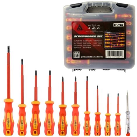 Set Cacciaviti 11 Pcs, Set di Giravite Isolati Professionali Con Punte Magnetico